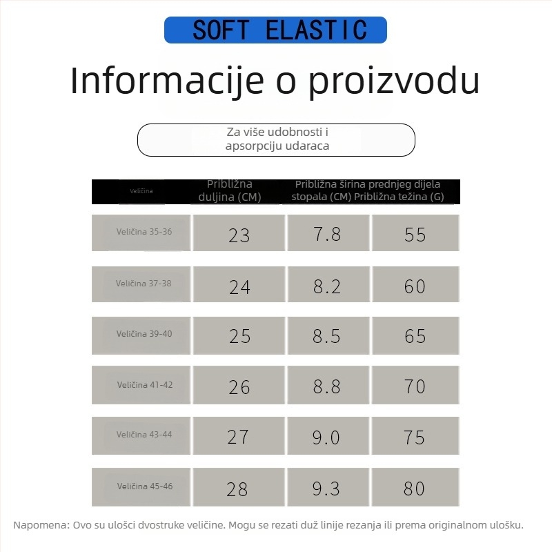PU visokoelastične uloške s potporom luka, debeli, udarna apsorpcija, upijanje znoja, prozračni, za obuću za trening
