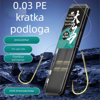 Set od 20 komada ultra-tanki vodilice s dvostrukim kukama za pecanje, predvezujući, ručno izrađeno s PE vlaknom