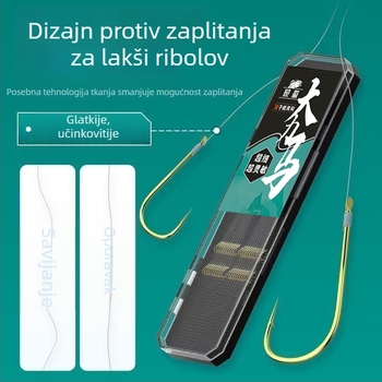 Set od 20 komada ultra-tanki vodilice s dvostrukim kukama za pecanje, predvezujući, ručno izrađeno s PE vlaknom