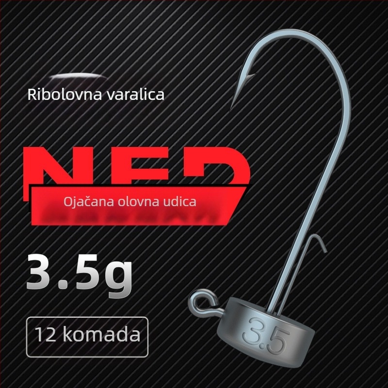 Ordinary Road NED lead head hook with mushroom head, wide belly, die-cast, floating shrimp and bass hooks