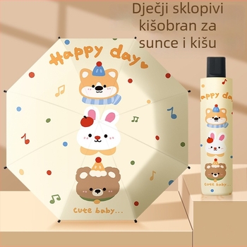 Slatki sklopivi dječji kišobran za djecu 6–12 godina, novi stil, čvrst i izdržljiv, UV zaštita