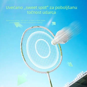 SND set za badminton – rekete od karbonskih vlakana za odrasle i djecu, profesionalne i izdržljive, za singlove i dublove