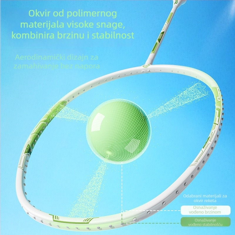 SND set za badminton – rekete od karbonskih vlakana za odrasle i djecu, profesionalne i izdržljive, za singlove i dublove