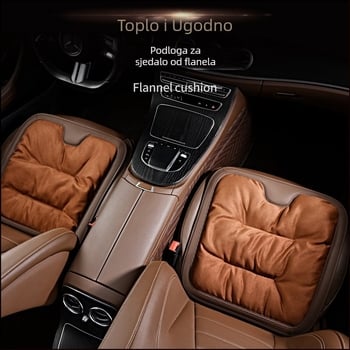 Zimski set jastuka za sjedalo automobila – pliš flanel, debeli stražnji dio, trodijelni univerzalni toplinski set