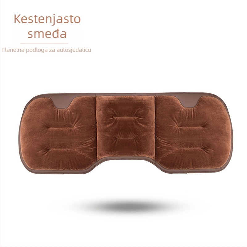 Zimski set jastuka za sjedalo automobila – pliš flanel, debeli stražnji dio, trodijelni univerzalni toplinski set