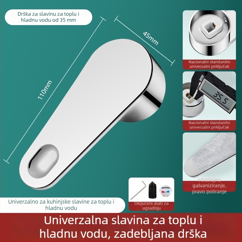 Rukohvat slavine za toplo i hladno, kutni ventil, jezgro ventila, kuhinjski tuš, nehrđajući čelik