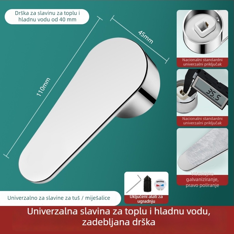 Rukohvat slavine za toplo i hladno, kutni ventil, jezgro ventila, kuhinjski tuš, nehrđajući čelik