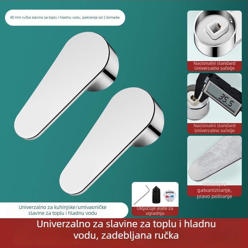 Rukohvat slavine za toplo i hladno, kutni ventil, jezgro ventila, kuhinjski tuš, nehrđajući čelik