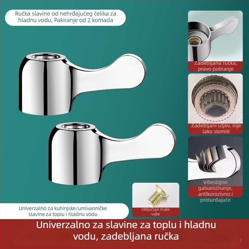 Rukohvat slavine za toplo i hladno, kutni ventil, jezgro ventila, kuhinjski tuš, nehrđajući čelik