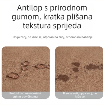 Jednobojna joga podloga od prirodnog kaučuka s velurovom površinom, protuklizna, profesionalna podloga za kućnu upotrebu, amortizacija i tiho korištenje