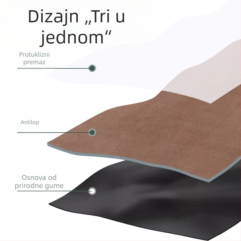 Jednobojna joga podloga od prirodnog kaučuka s velurovom površinom, protuklizna, profesionalna podloga za kućnu upotrebu, amortizacija i tiho korištenje