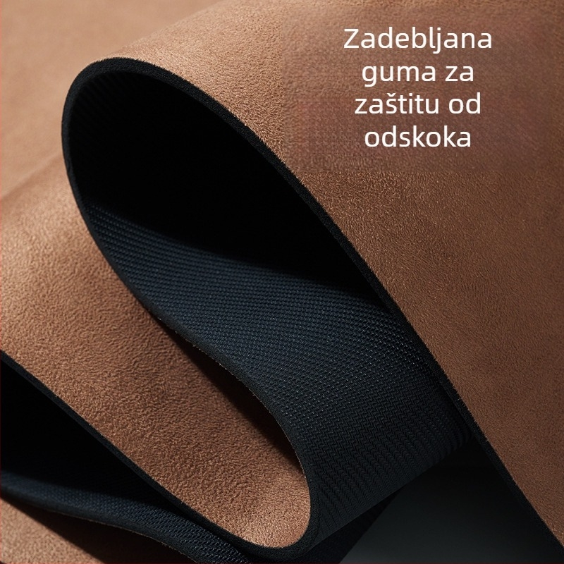Jednobojna joga podloga od prirodnog kaučuka s velurovom površinom, protuklizna, profesionalna podloga za kućnu upotrebu, amortizacija i tiho korištenje