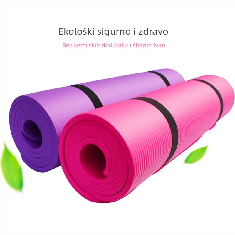 NBR joga prostirka, širina 80 cm, trodjelni set, deblja i duža, 10 mm debljine, s otiskom