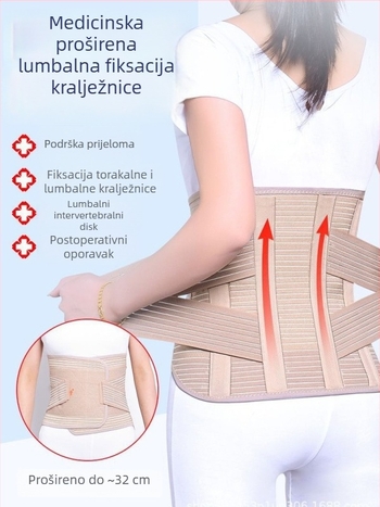 Prozračan pojas za podršku leđima s fiksacijom lumbalne i torakalne kralježnice, postoperativna zaštita leđa, visok struk