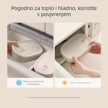 FaSoLa silikon kutija za obrok, pravokutna s tri odjeljka, hermetički zatvorena i prijenosna, kompatibilna s mikrovalnom pećnicom, kapacitet 800–1000 ml