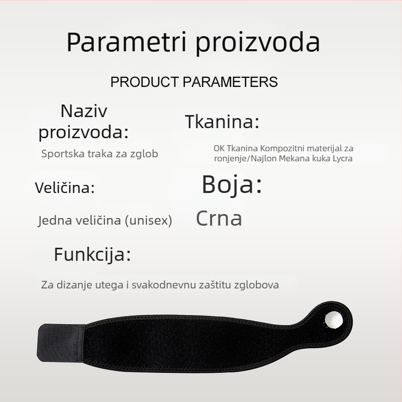 Neopren zaštita zapešća s prozračnim perforacijama, za sport, s omotačkim dizajnom i kopčom za palac