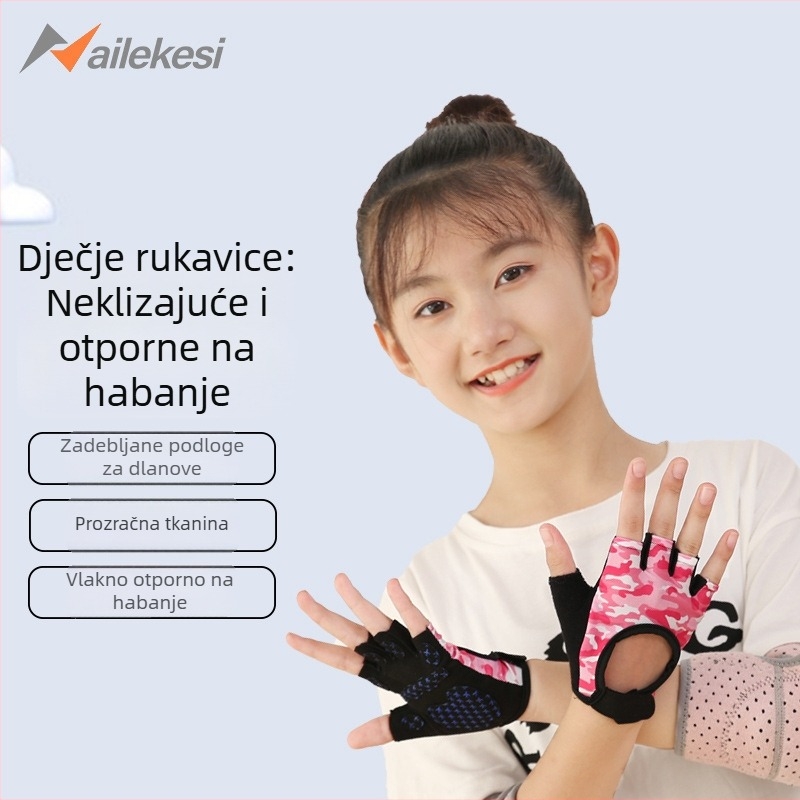 Dječje tanke rukavice za vožnju biciklom s zaštitom dlanova i prstiju