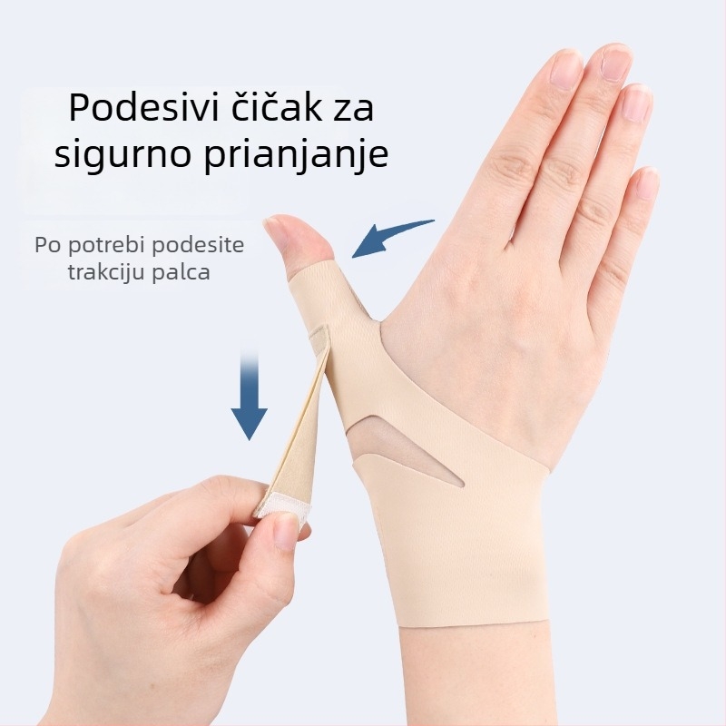 Rukavica za fiksaciju palca s zaštitom tetivnih ovojnica i podrškom zgloba, zaštita prsta