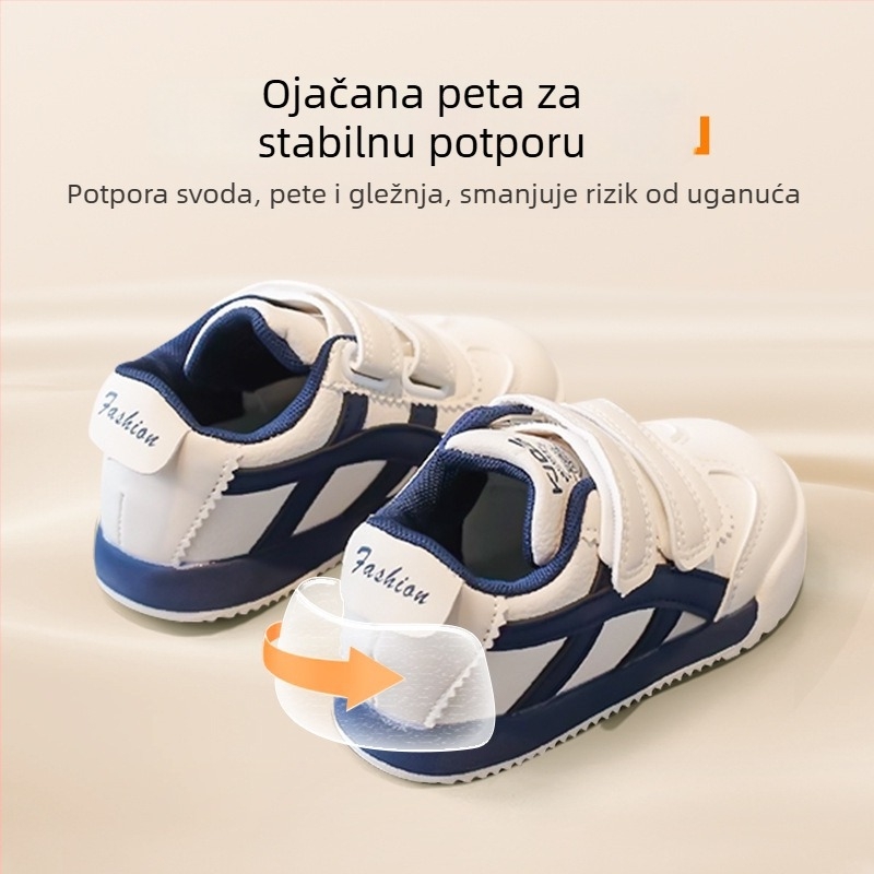 Dječje sportske tenisice za jesen 2025, lagane s mekanom podlogom i prugastim uzorkom, s Velcro zatvaračem