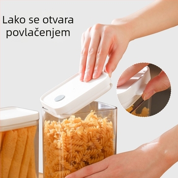 FaSoLa prozirni pravokutni kuhinjski spremnik za skladištenje žitarica, hermetički zatvoren, plastični, 800–1000 ml