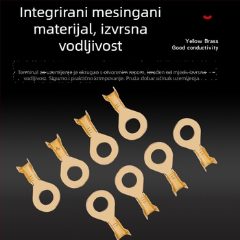Okrugli uzemljivački priključak s presnim terminalom i oprugom, konektor za kabel u obliku O