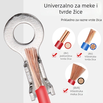 Okrugli uzemljivački priključak s presnim terminalom i oprugom, konektor za kabel u obliku O