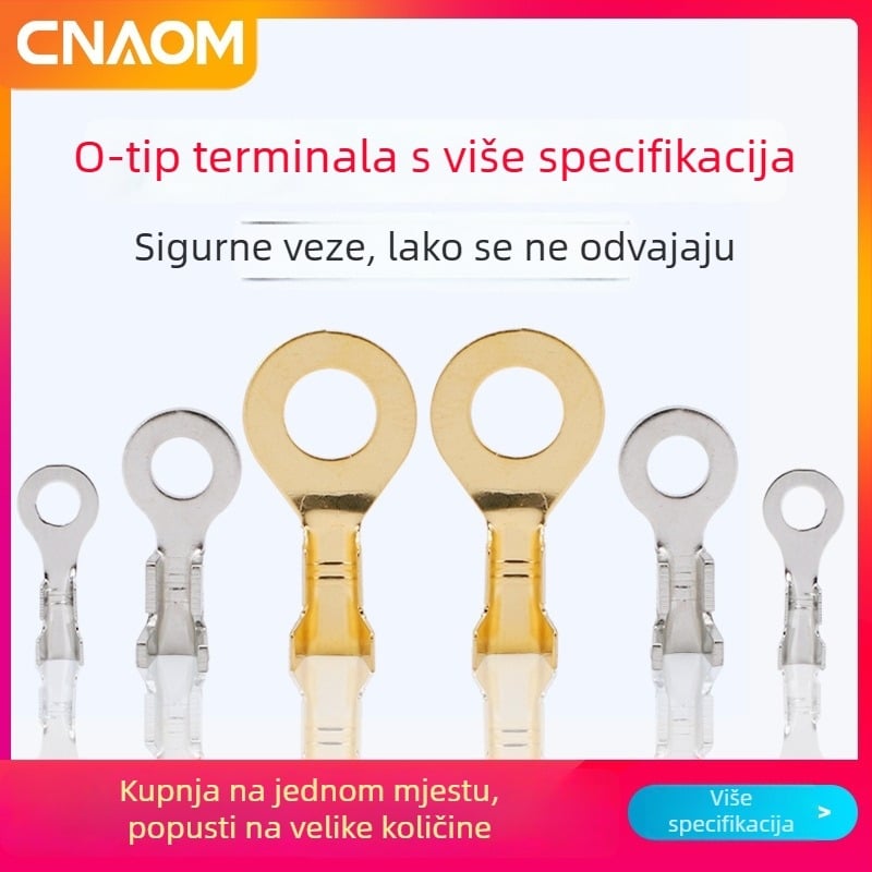 Okrugli uzemljivački priključak s presnim terminalom i oprugom, konektor za kabel u obliku O