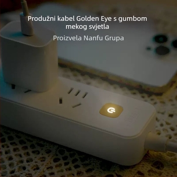 Nanfu Golden Eye višenamjenski produžni kabel s dugim kabelom, za studentski dom i dom, ploča utičnica, sigurnosne utičnice