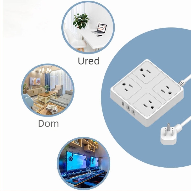 Inteligentni produžni kabel s američkim standardom, USB i USB-C priključkom, više utičnica