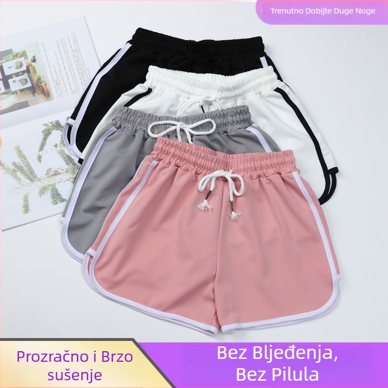 Ženski ljetni sportski šorc, udoban, slobodnog kroja, visokim strukom, neproziran, joga stil