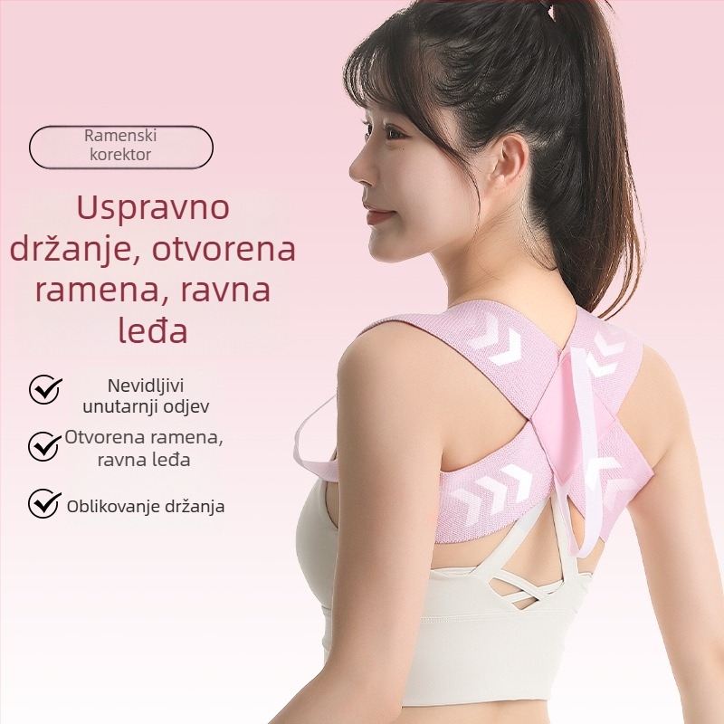 Traka za trening ramena s podrškom za leđa, korekcija držanja i otvaranje prsnog koša – najlon