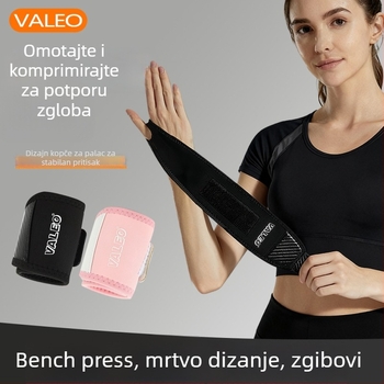 Valeo elastični kompresijski zapešće za odrasle – trening snage i fitness, zaštita od uganuća zapešća