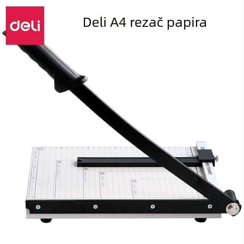 Deli 8014 rezač papira, A4, metalni, bijeli, za kartice i fotografije