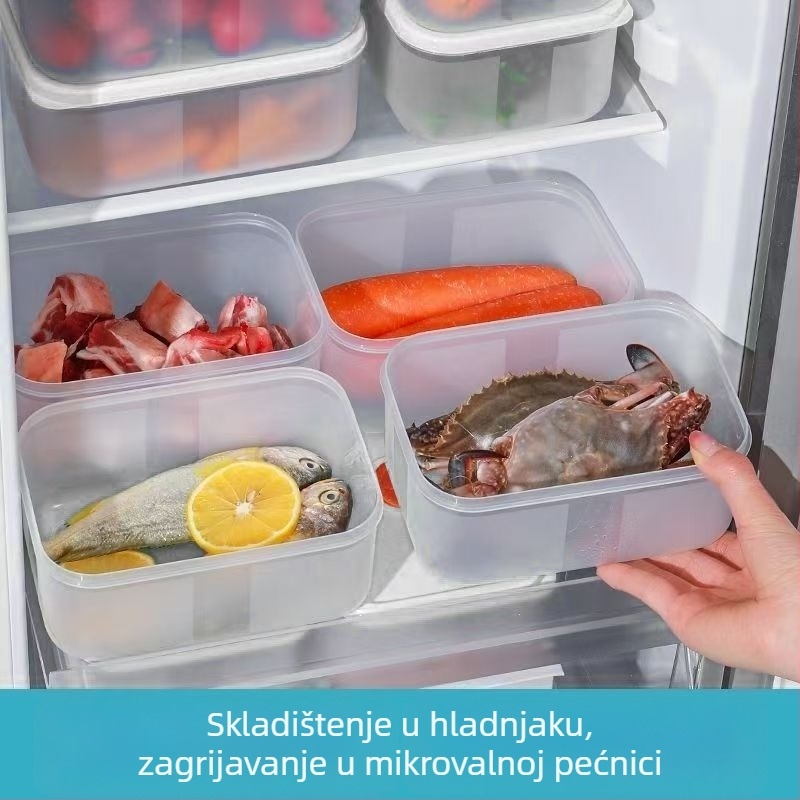 Prijenosni spremnik za hranu od PP, hermetički zatvoren, siguran za zamrzavanje i mikrovalnu, proziran, za pohranu u hladnjaku