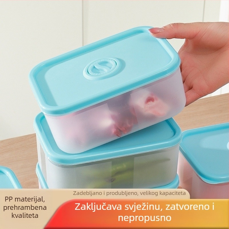 Prijenosni spremnik za hranu od PP, hermetički zatvoren, siguran za zamrzavanje i mikrovalnu, proziran, za pohranu u hladnjaku