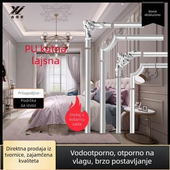 PU dekorativni kutni profil u francuskom stilu s cvjetnim motivom za dnevni boravak, okvir za TV i dekorativni pojas od imitiranog gipsa