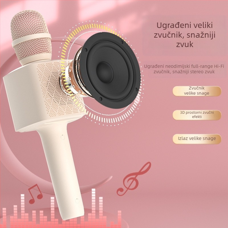 Bežični mikrofon za mobitel s ugrađenim zvučnikom, kućna upotreba, prijenos uživo i karaoke