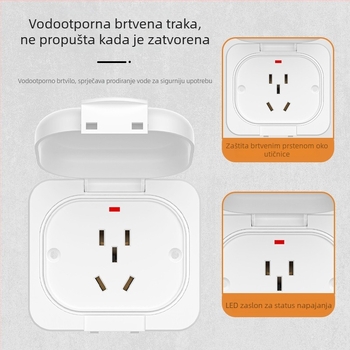 Vanjska zidna utičnica za punjenje dvokotačnih električnih vozila, s pet pinova, vodootporna s poklopcem.