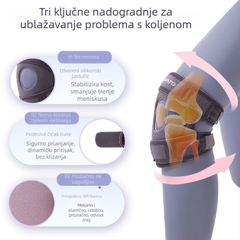 Tanak sportski štitnik za koljeno sa silikonim patelarim remenom za trčanje, planinarenje i fitness