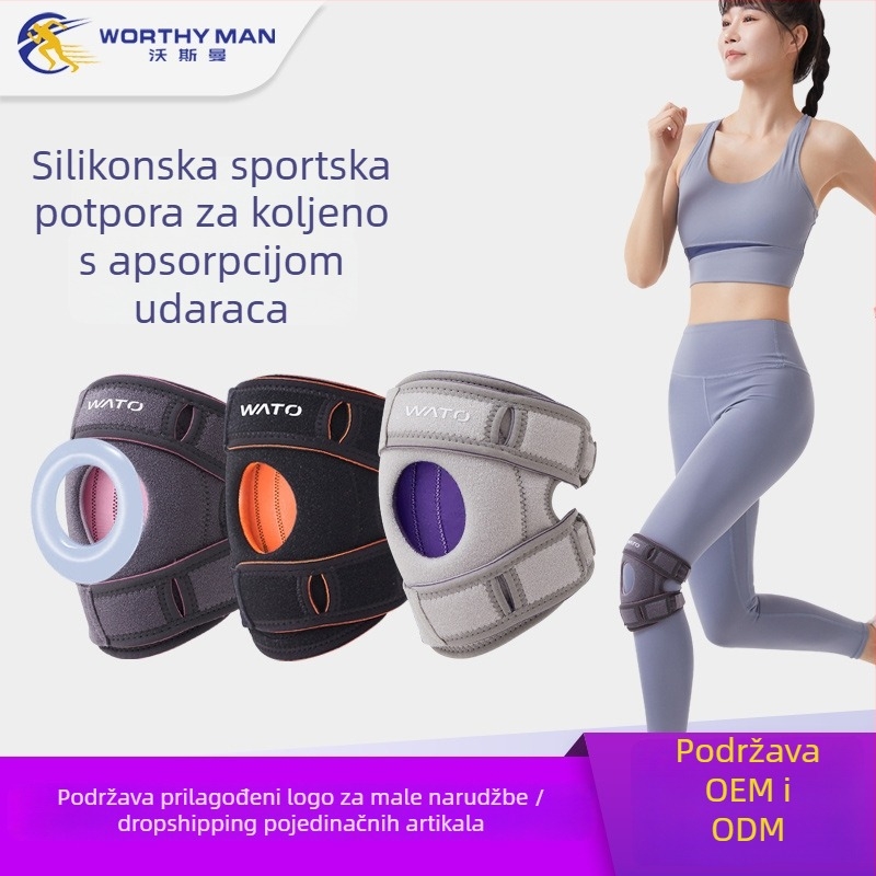 Tanak sportski štitnik za koljeno sa silikonim patelarim remenom za trčanje, planinarenje i fitness