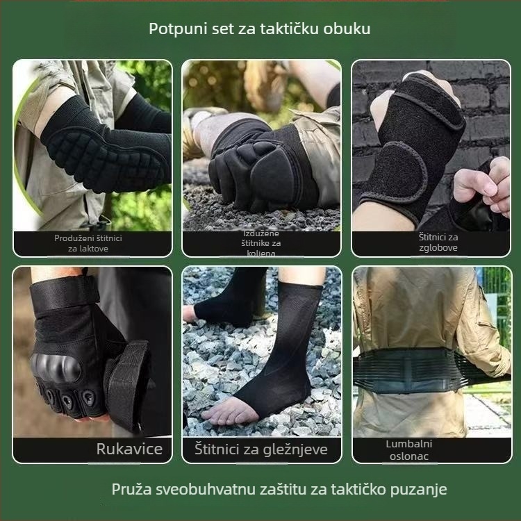 Taktički set za puzanje s jastučićima za koljena i lakatima, s integriranom zaštitom