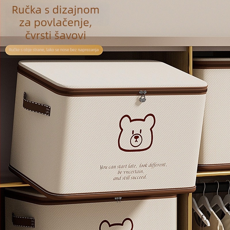 Kutija za skladištenje s bravom, sklopiva – velika kapaciteta za odjeću, kućno skladištenje u japanskom stilu
