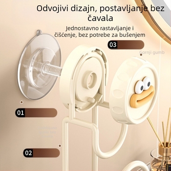 Zidni organizator za umivaonik bez bušenja – sa snažnim usisnim čašicama – višenamjenski organizator kupaonice