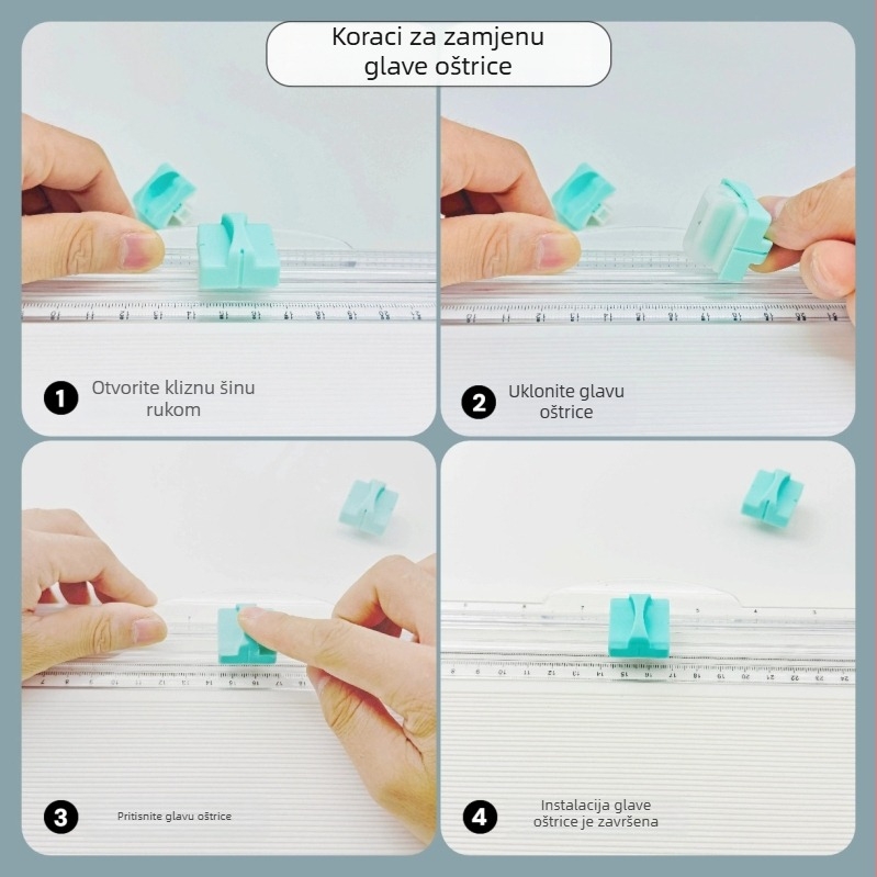 Plastični rezač papira A4, kompaktni kućni rezni alat s dvodirekcijskim preklopom