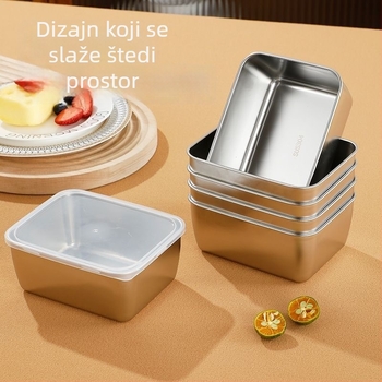 Nerđajući čelična kvadratna kutija za čuvanje hrane, pogodna za hladnjak, za voće i povrće, mala kutija