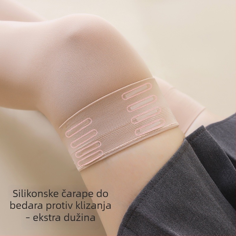 Čarape iznad koljena s flis podstavom i silikonskim protukliznim jastučićima za koljena, tople za jesen i zimu