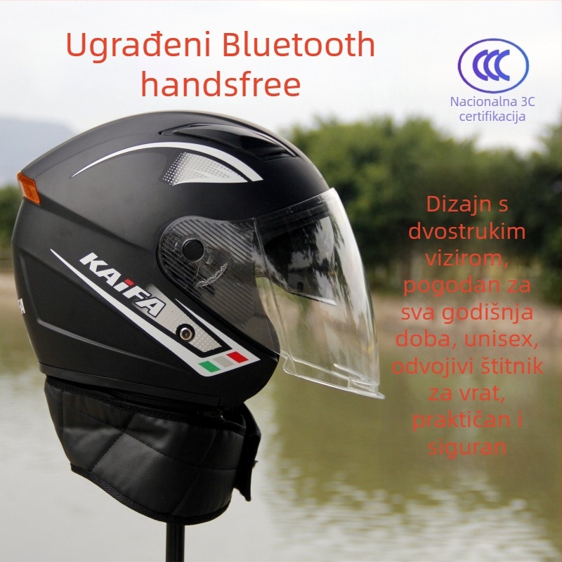 Kaciga za električno vozilo s 3C certifikatom, ugrađenim Bluetooth slušalicama, unisex, za sve sezone, topla kaciga za vožnju, sigurnosna kaciga