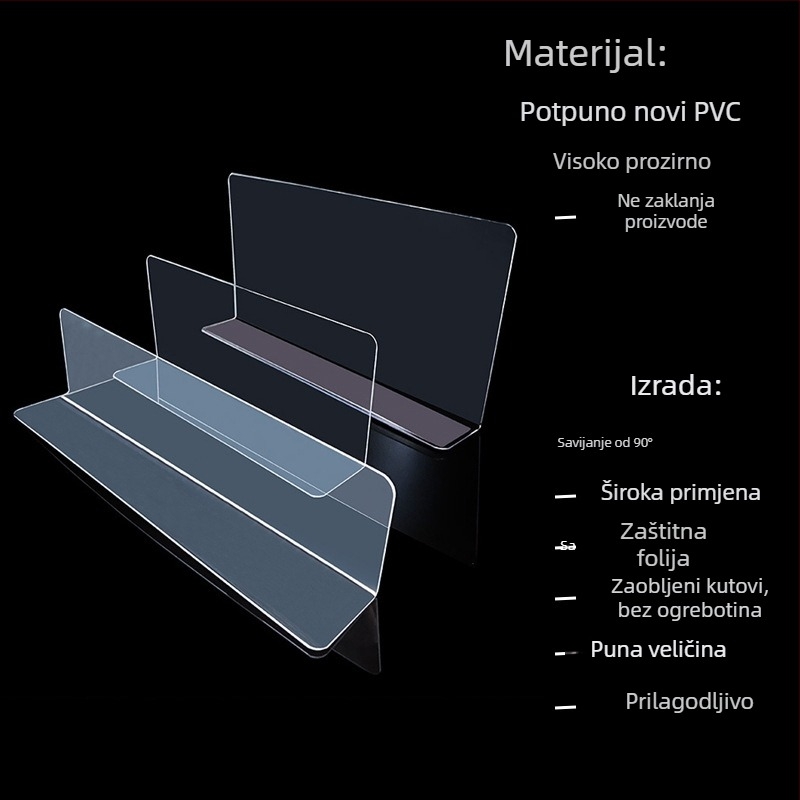 Prozirne magnetske pregrade za police skladišta, odvajanje tereta i organizacija u kontejnerima, magnetsko pričvršćivanje
