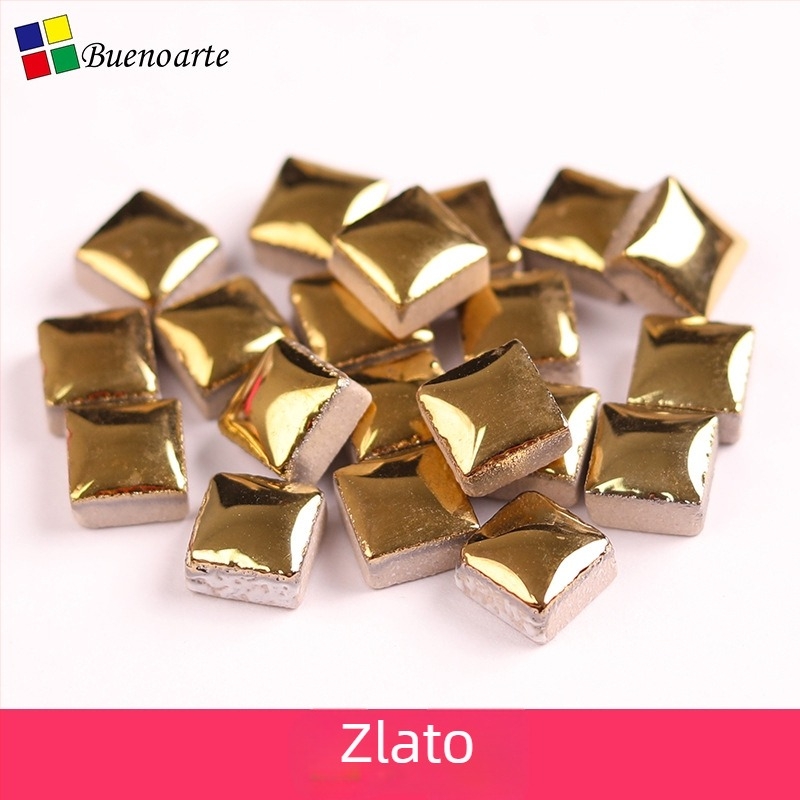 DIY keramički mozaik - 1 cm nepravilan fragment, ručno izrađeno, glazirano, zlatne, srebrne i šarene nijanse