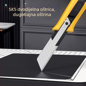 Deli višenamjenski nož s 18 mm oštricom: nož za tapete, otvarač kutija, veliki rezni nož za papir, umjetnički nož i oštrač olovaka
